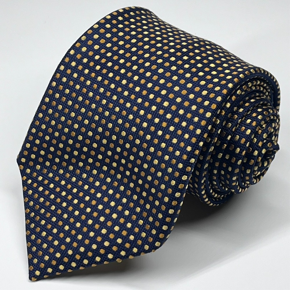 Countess Mara Navy and Gold Dot Men's Tie Silk